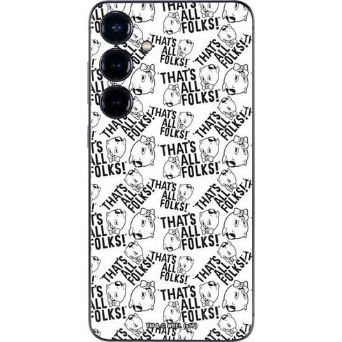 Looney Tunes Porky Pig Black and White Galaxy S25 Skin
